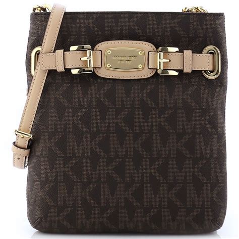 michael kors hamilton crossbody brown|michael kors brown leather tote.